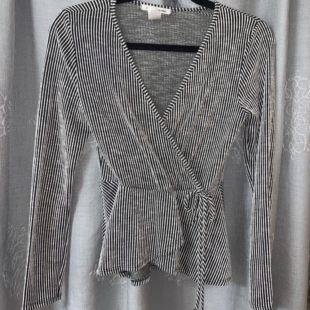 Striped long sleeved top